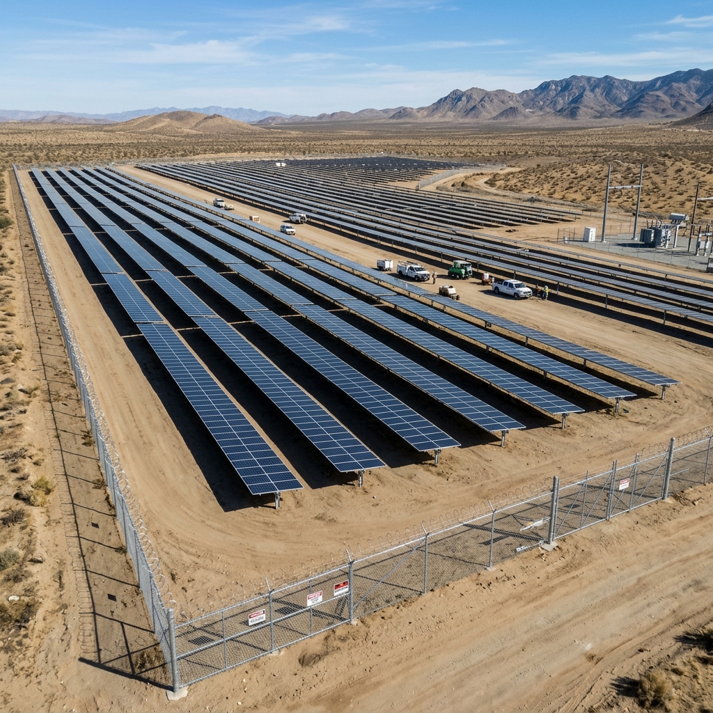 Solar Power Plant Boundary Fence